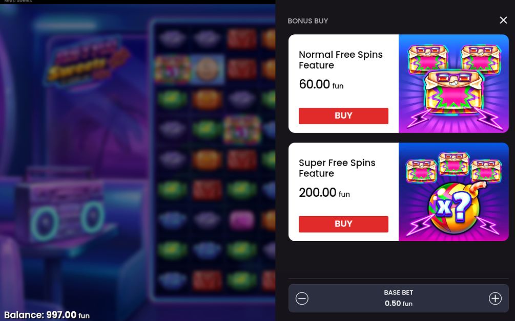 Normal Free Spins med Wild Candy-symboler på rutnätet