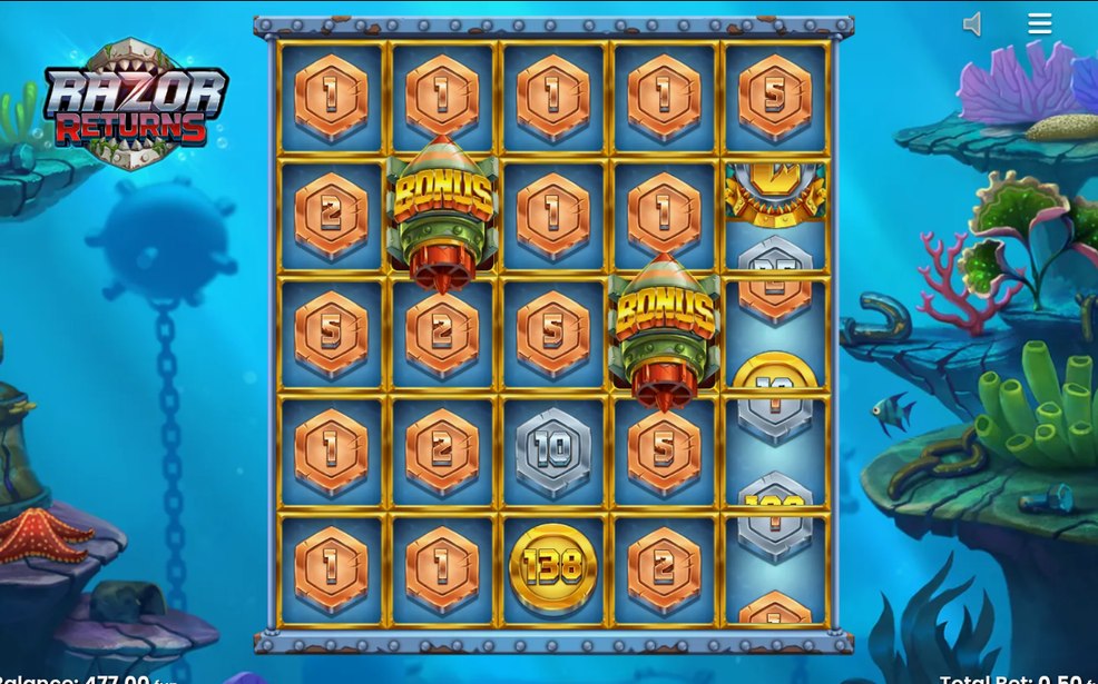 Bonusläget med Torpedo Symbol på rullarna